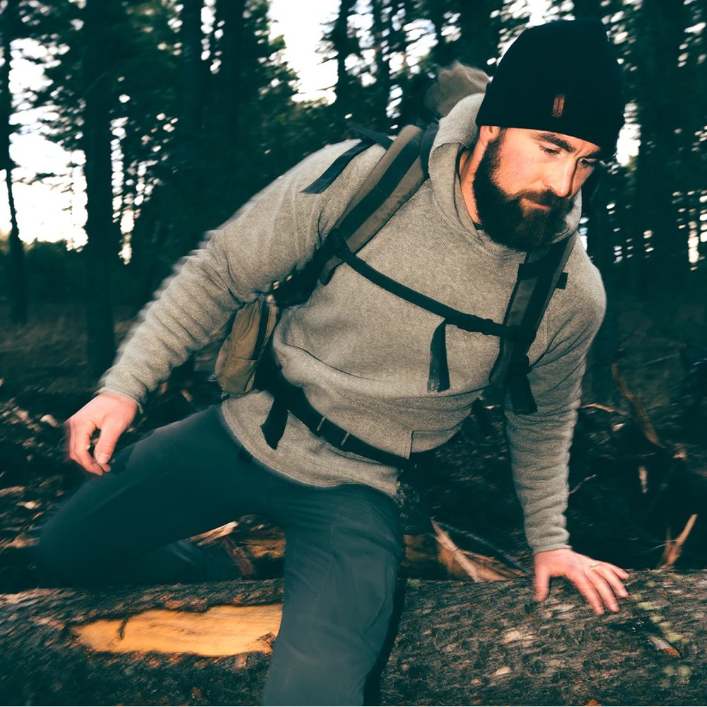 Duckworth Powder Hoodie Grey Rambouillet Merino Fleece Wool Made in USA $175 USD - Picture 2 of 15